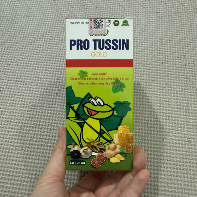 Siro ho Đông trùng bổ phế PRO TUSIN Cao lá thường xuân tỏi đen mật ong chanh đào - Giảm ngứa họng, rát họng_Hộp 100ml