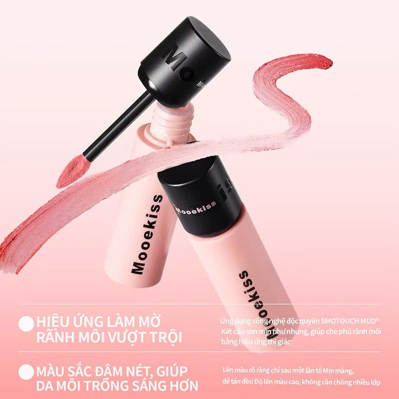 Son MOOEKISS chất bùn chất lì dưỡng ẩm không gây khô môi 2g | NHÍM HOUSE