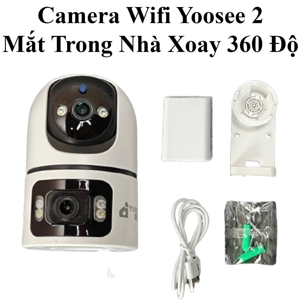 Camera Wifi Yoosee 2 Mắt Trong Nhà Xoay 360 Độ Có Màu Ban Đêm - Hỗ Trợ Đàm Thoại 2 Chiều Tiện Dụng