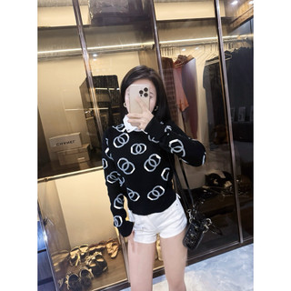 Áo len pha cổ sơ mi nhũ full áo đính đá cổ