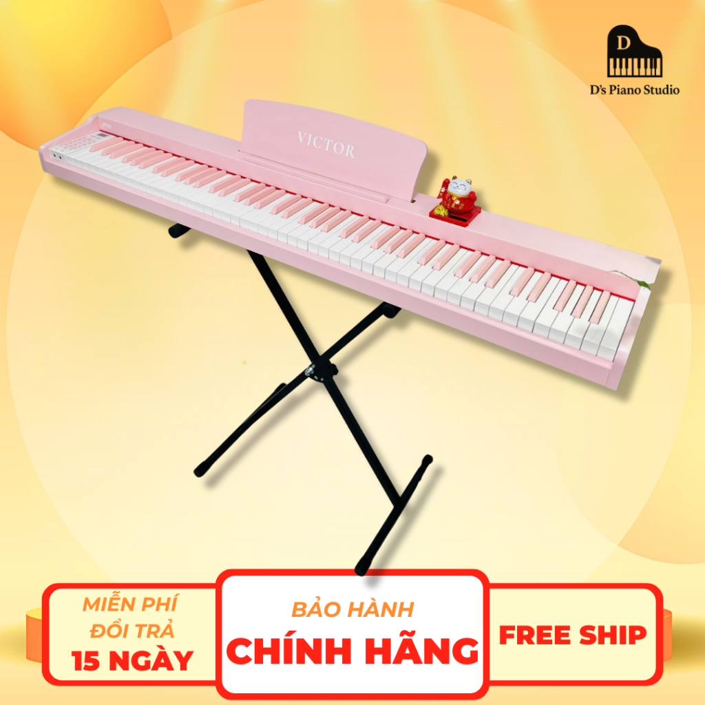 [Piano] Đàn Piano Điện VicTor VT02 Bản 2026 Đủ 88 Phím Đàn Gỗ, Tặng Đầy Đủ PK, Khóa Học Onl