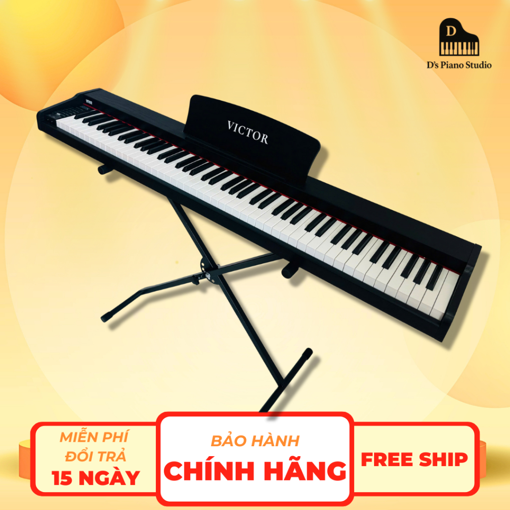 [Piano] Đàn Piano Điện VicTor VT02 Bản 2026 Đủ 88 Phím Đàn Gỗ, Tặng Đầy Đủ PK, Khóa Học Onl