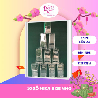 COMBO 10 XÔ MICA ĐỰNG HOA, LÁ, DECOR NHÀ CỬA, CỬA HÀNG SIZE NHỎ (11x14x24,5cm) - tiện lợi, dễ dàng sử dụng