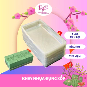 KHAY1C gồm 50 CÁI KHAY NHỰA ĐỰNG XỐP CẮM HOA (đựng vừa 1 cục xốp ) - Cố định xốp dễ hơn (ĐƯỢC ĐỒNG KIỂM)