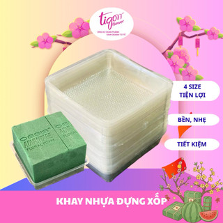 KHAY12 gồm 50 CÁI KHAY NHỰA ĐỰNG XỐP CẮM HOA (đựng vừa 1/2 cục xốp) - Cố định xốp dễ hơn (ĐƯỢC ĐỒNG KIỂM)
