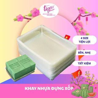 KHAY23 gồm 50 CÁI KHAY NHỰA ĐỰNG XỐP CẮM HOA (đựng vừa 2/3 cục xốp) - Cố định xốp dễ hơn (ĐƯỢC ĐỒNG KIỂM)