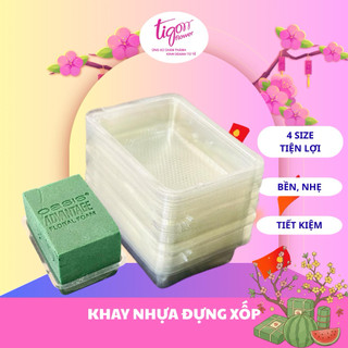 KHAY13 gồm 50 CÁI KHAY NHỰA ĐỰNG XỐP CẮM HOA (đựng vừa 1/3 cục xốp) - Cố định xốp dễ hơn (ĐƯỢC ĐỒNG KIỂM)
