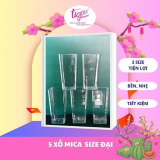 COMBO 5 XÔ MICA ĐỰNG HOA, LÁ, DECOR NHÀ CỬA, CỬA HÀNG SIZE ĐẠI (14x19x38cm)- tiện lợi, dễ dàng sử dụng