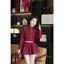 Set dạ Tweed mix chân váy xếp ly xoè tiểu thư, Set váy dạ Hàn Quốc siêu xinh sẵn hàng kèm video