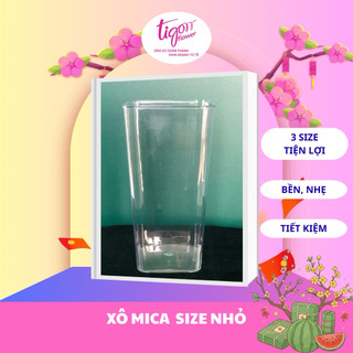 XÔ MICA ĐỰNG HOA, LÁ, DECOR NHÀ CỬA, CỬA HÀNG SIZE NHỎ (11x14x24,5cm) - tiện lợi, dễ dàng sử dụng