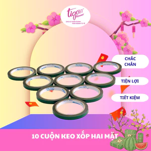10 cuộn băng keo xốp 2 mặt xanh/đỏ 1cmX2m - chắc chắn, tiện lợi (ĐƯỢC ĐỒNG KIỂM)