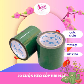 20 cuộn băng keo xốp 2 mặt xanh/đỏ 1cmX2m - chắc chắn, tiện lợi (ĐƯỢC ĐỒNG KIỂM)