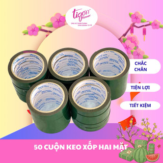 50 cuộn băng keo xốp 2 mặt xanh/đỏ 1cmX2m - chắc chắn, tiện lợi (ĐƯỢC ĐỒNG KIỂM)