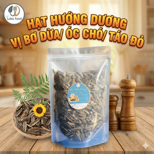 Hạt Hướng Dương Vị Dừa Bơ/Táo Đỏ/Óc Chó Siêu Ngon -Gói 500g Hạt Mẩy Loại 1, Không Hôi Dầu, Giòn Rụm, Thơm Ngon Luka Food
