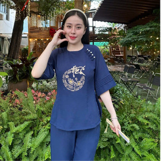 5Nút Sò Lụa Hiếu Mango Cao Cấp Nữ# Đồ Bộ Nữ#Jacket Top Kem Dress Women # Đồ Lam Đi Chùa