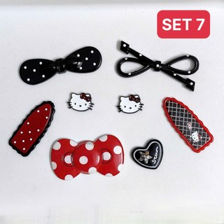 Set 08 Sticker/ Charm gắn dép: Charm HELLO KITTY 2- hàng Trend đang hot- Set Charm Hello Kitty Dễ Thương Gắn Túi, Kẹp