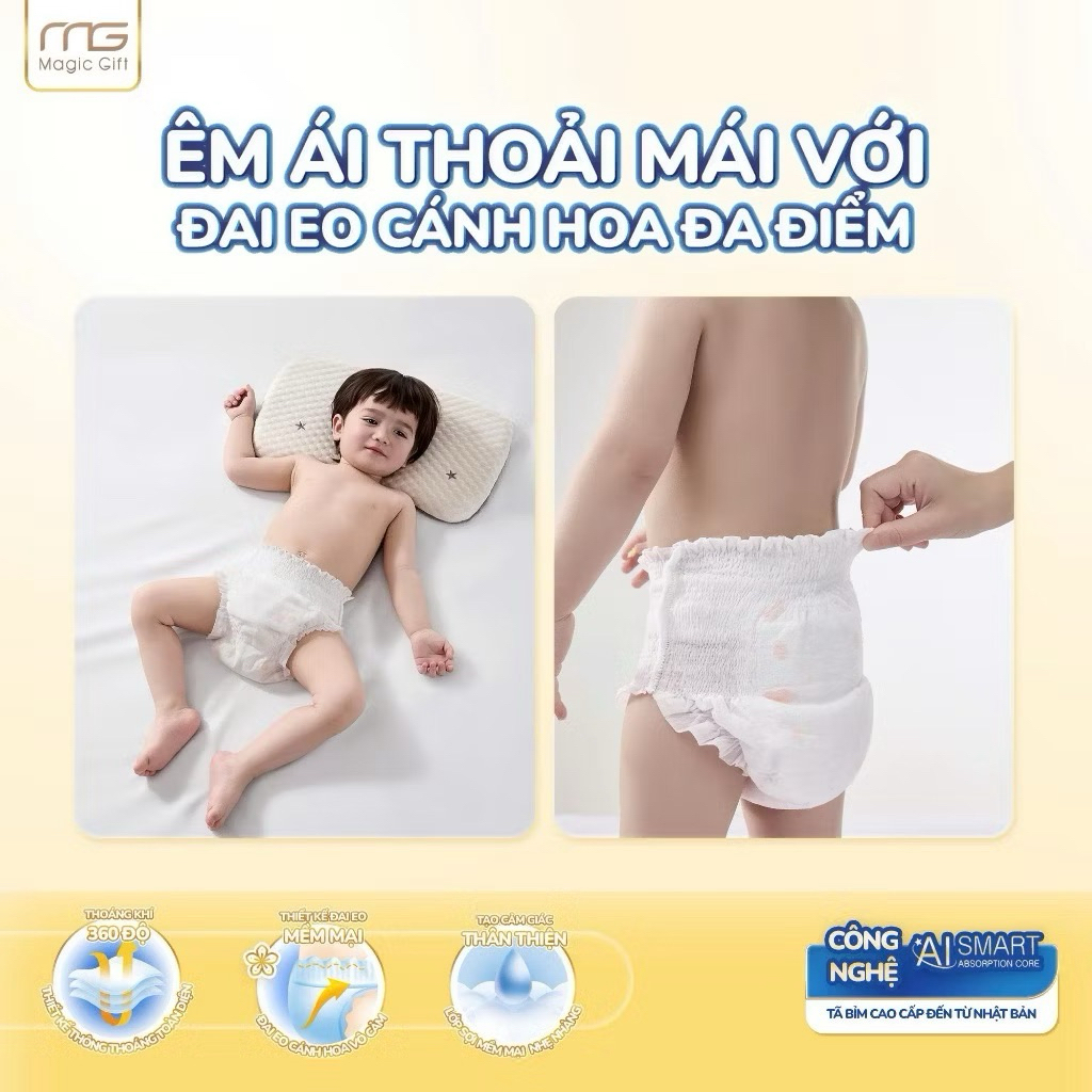 Bỉm Magic Soft Nhật Bản Cao Cấp – Bỉm Dán & Bỉm Quần Siêu Mỏng Thấm Hút Tốt, Đủ Size NB–XXXL