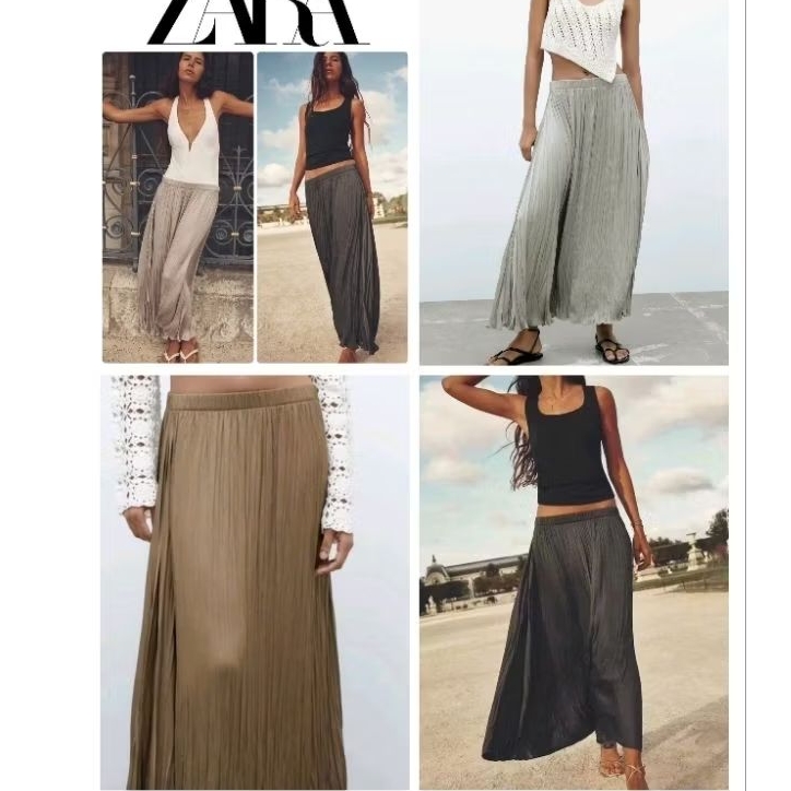 (BomoHouse) Chân váy midi lụa mềm xếp ly ZR* bigsize - dư xịn.
