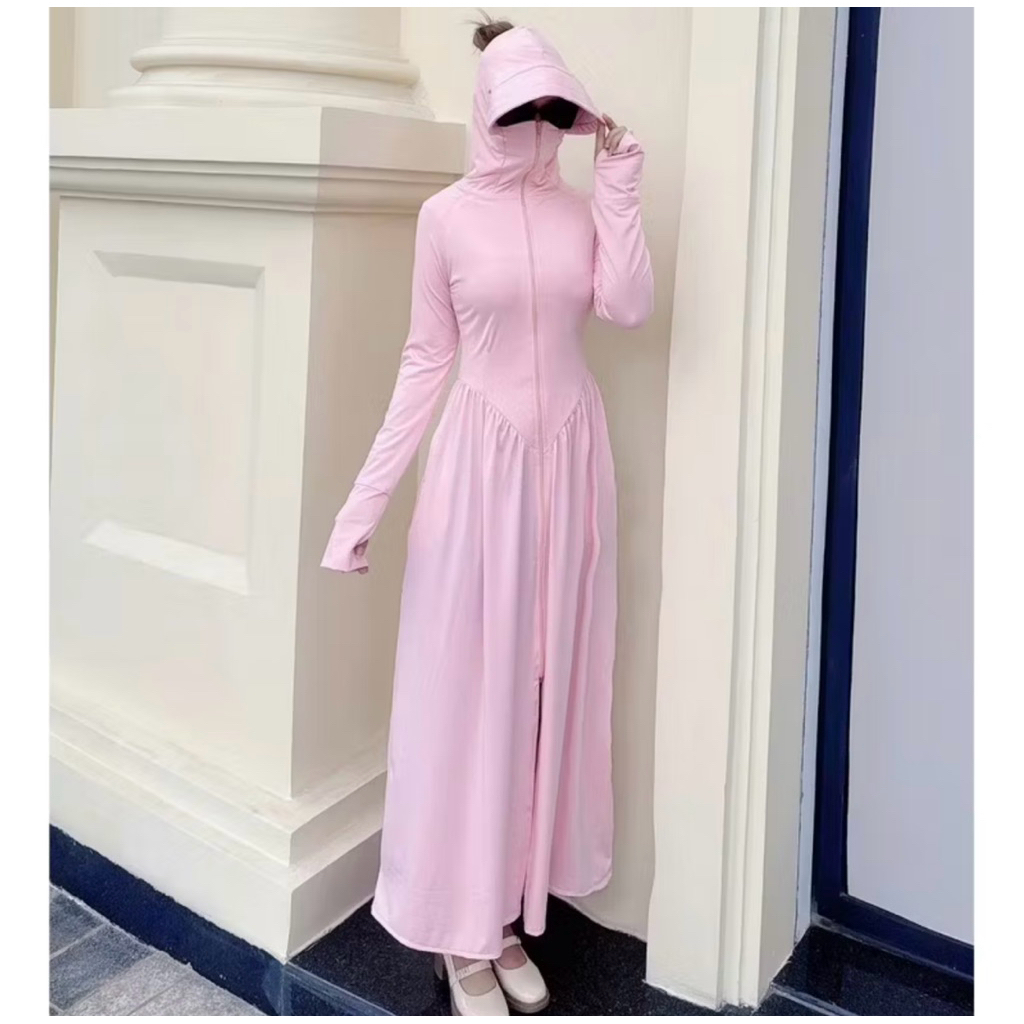[Áo 1 lớp ] Áo chống nắng nữ dáng dài su lạnh cao cấp chất mát dày dặn chống tia UV tốt .