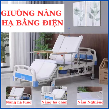 Giường Y Tế Điện Đa Năng Cao Cấp Cho Bệnh Nhân – Hỗ Trợ Nâng Hạ Lưng, Chân, Lật Trái Phải, Đặt Bô Vệ Sinh Tự Động