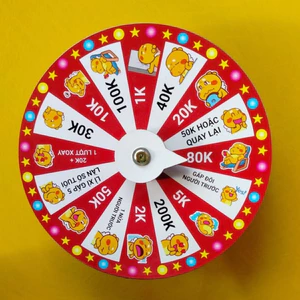 Vòng quay lì xì may mắn đường kính 25cm để bàn trò chơi tết cho gia đình