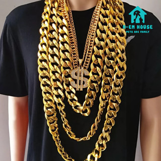 Dây Chuyền Vàng Giả To Bản Bự 3.5CM - Vòng Cổ Vàng Khổng Lồ Cuban HipHop, Phụ Kiện Đạo Cụ Biểu Diễn