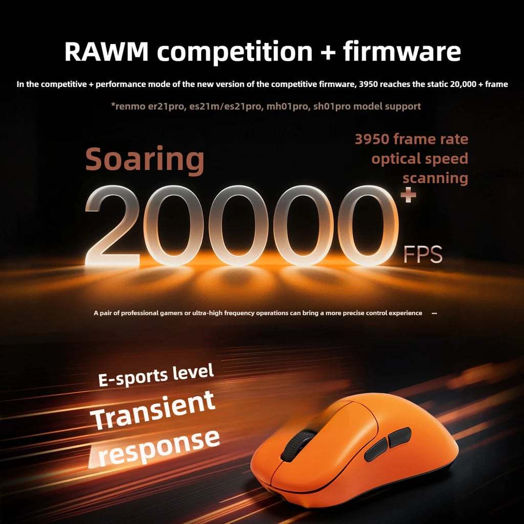 Chuột không dây Gaming Công thái học ERGO RAWM ER21 PRO 8KHz Lightweight Wireless Mouse PAW3950 30000DP | BigBuy360 - bigbuy360.vn