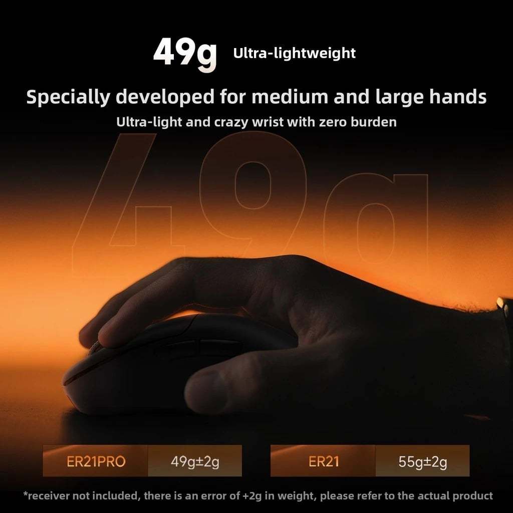Chuột không dây Gaming Công thái học ERGO RAWM ER21 PRO 8KHz Lightweight Wireless Mouse PAW3950 30000DP | BigBuy360 - bigbuy360.vn