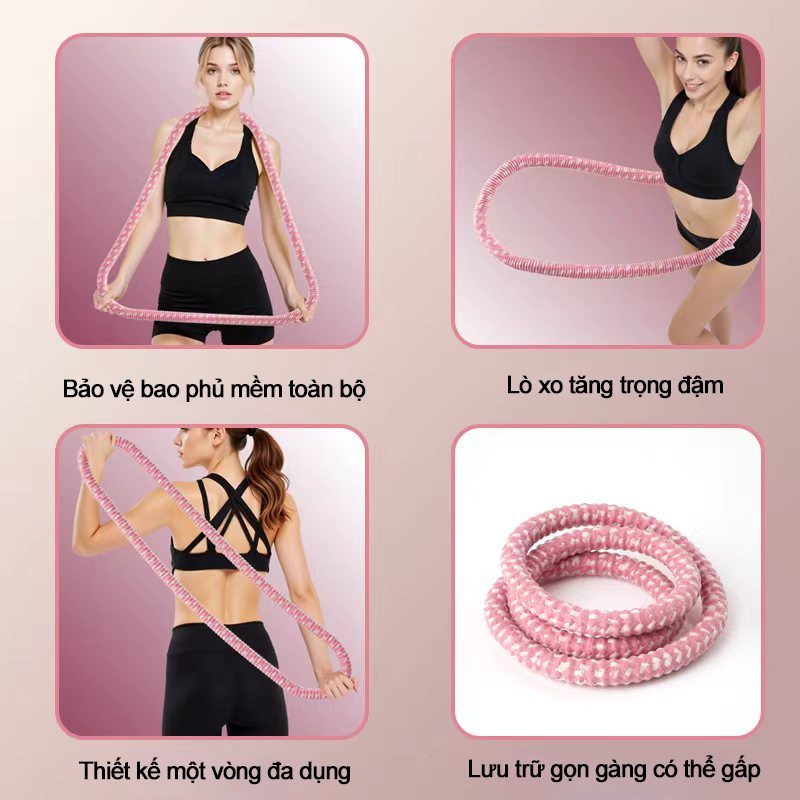 Vòng Lắc Eo Giảm Mỡ Bụng Thế Hệ Mới 2026 LOẠI 1,3KG DỄ LẮC Tập Eo Thon, Dáng Đẹp Chất liệu mềm bền và an toàn