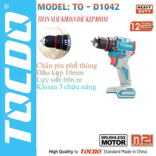 máy khoan tocdo 10mm 3 chức năng có búa model 10-2142 động cơ không chổi than vòng tua lớn