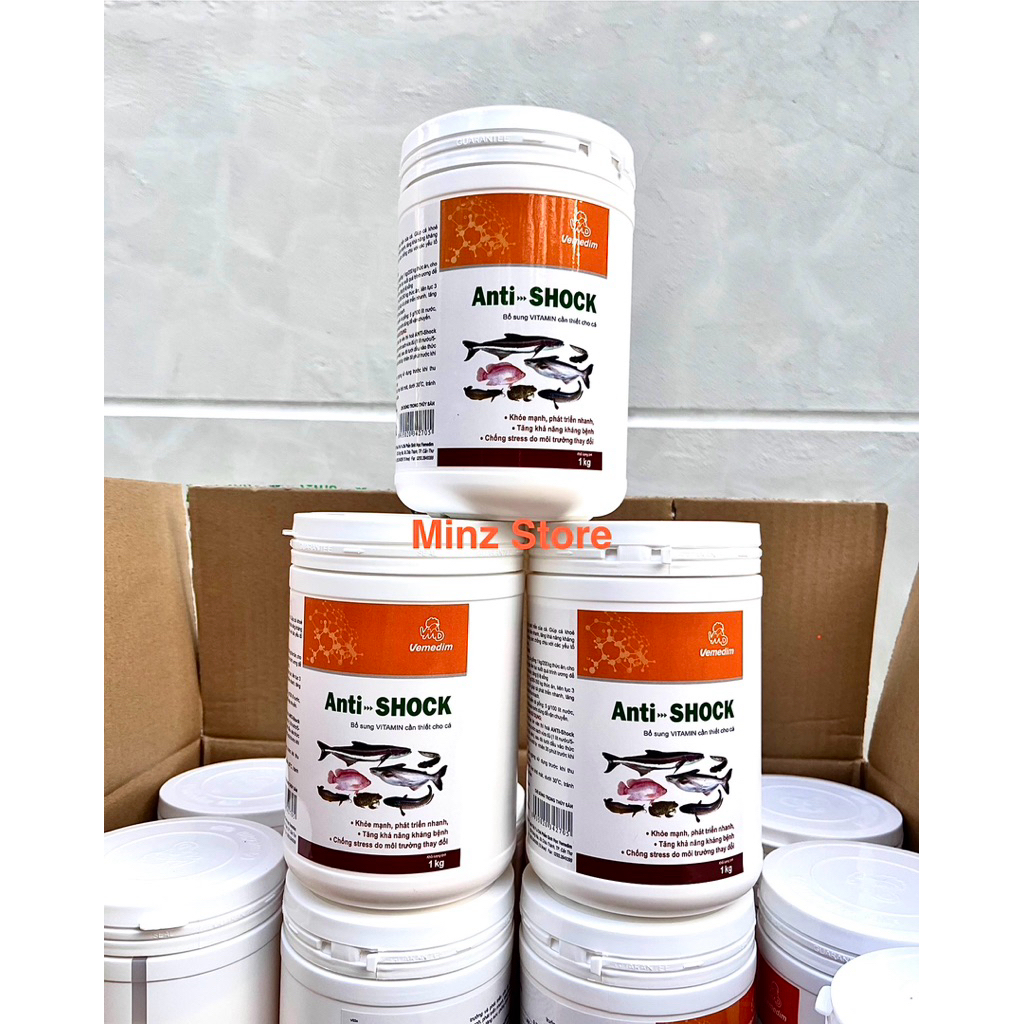 Anti-Shock Cá (Vemedim) Bổ sung hổn hợp Vitamin cho Cá, Ếch, Lươn…Hộp(1Kg)