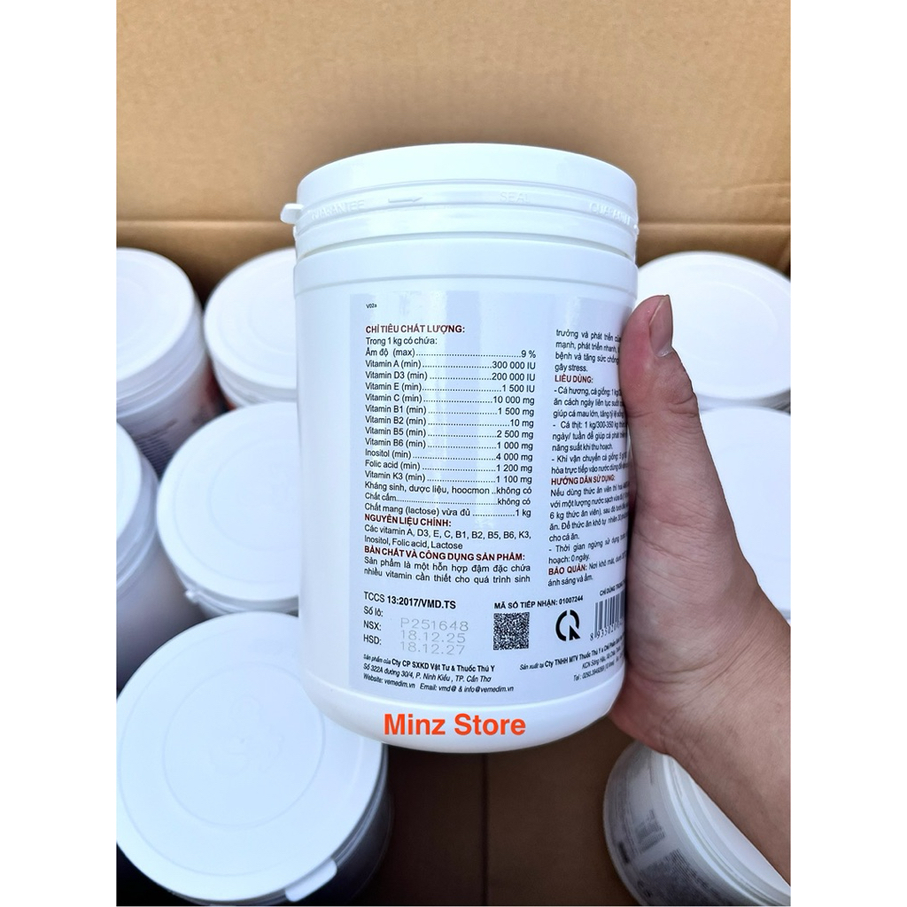 Anti-Shock Cá (Vemedim) Bổ sung hổn hợp Vitamin cho Cá, Ếch, Lươn…Hộp(1Kg)