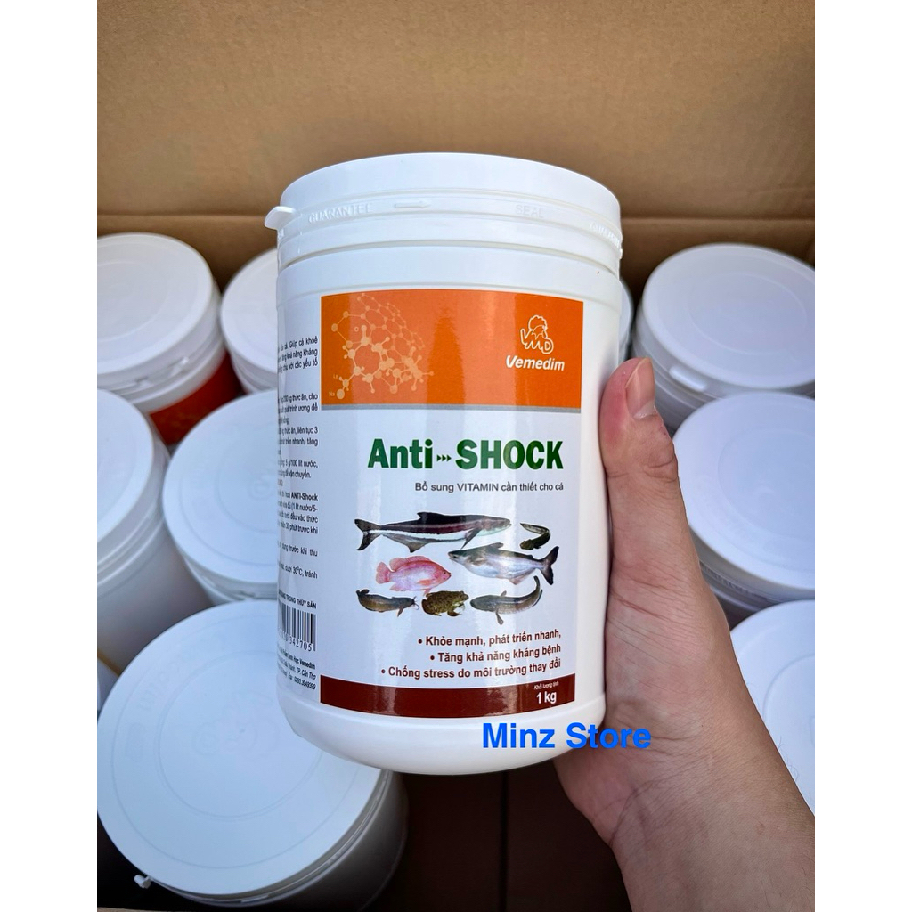 Anti-Shock Cá (Vemedim) Bổ sung hổn hợp Vitamin cho Cá, Ếch, Lươn…Hộp(1Kg)