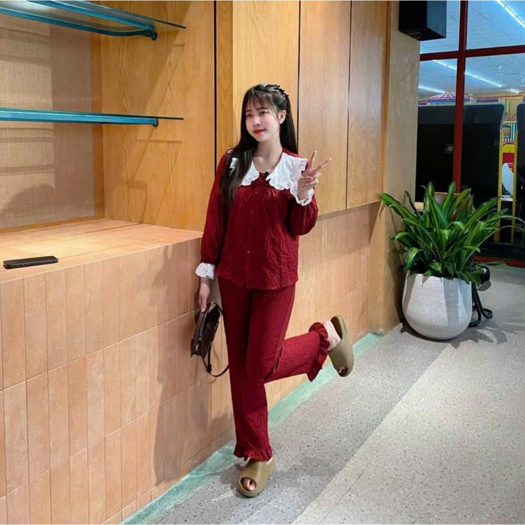 Bộ Đũi Trơn Phối Cổ Sen Mẫu Mới MS--A20