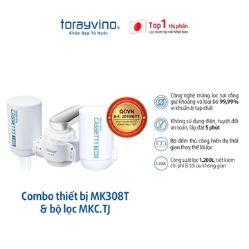 [2026] Combo Máy lọc nước tại vòi Torayvino MK308T khuyên dùng nấu ăn - Lọc 7 tạp chất trong nước