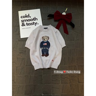 Áo Len Gấu Ngắn Tay Họa Tiết Cute QCCC Cao Cấp