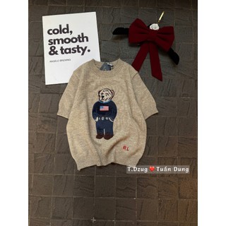 Áo Len Gấu Ngắn Tay Họa Tiết Cute QCCC Cao Cấp