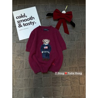 Áo Len Gấu Ngắn Tay Họa Tiết Cute QCCC Cao Cấp