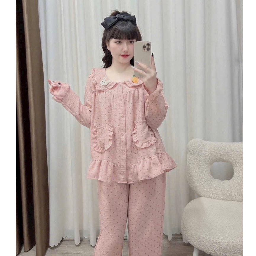 Bộ bầu - bộ sau sinh - BỘ DÀI VÂN MÂY CỔ SEN HAI TÚI - Nhiều Màu, Áo Có Khoá Kéo & Quần Có Chun Chỉnh