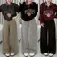 YURI JEANS -(Mã1410 )Quần Jean Nữ Ông Suông Màu Nâu Choco - Nâu Tây - Xám Thời Trang Mã1410