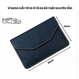 Ví Đựng Giấy Tờ Đăng Kiểm Xe Ô Tô 13CM x 19CM Mẫu 01 - Xanh Navy VDK-DB02-NN