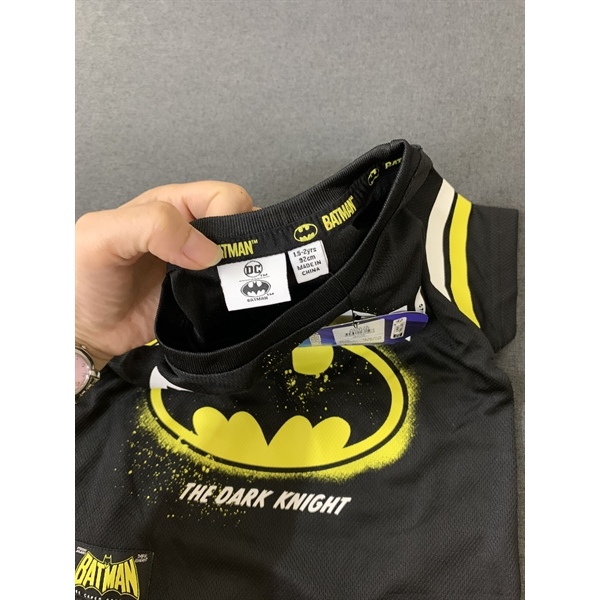 Áo Phông Thể Thao Bé Trai Batman Chất Thun Lưới Thoáng Mát, Năng Động