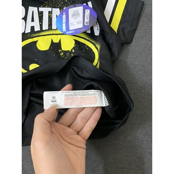 Áo Phông Thể Thao Bé Trai Batman Chất Thun Lưới Thoáng Mát, Năng Động