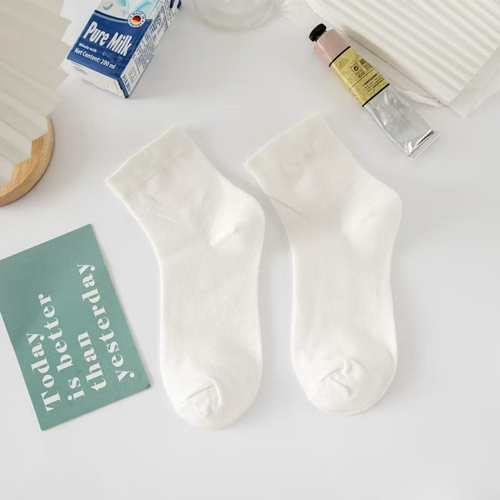 giảm sâu 40% Tất Nữ Cổ cao Đẹp Dệt Kim Trắng Tinh Phong Cách Vintage Hàn Quốc Chất Liệu Cotton Được Chọn Màu Mẫu