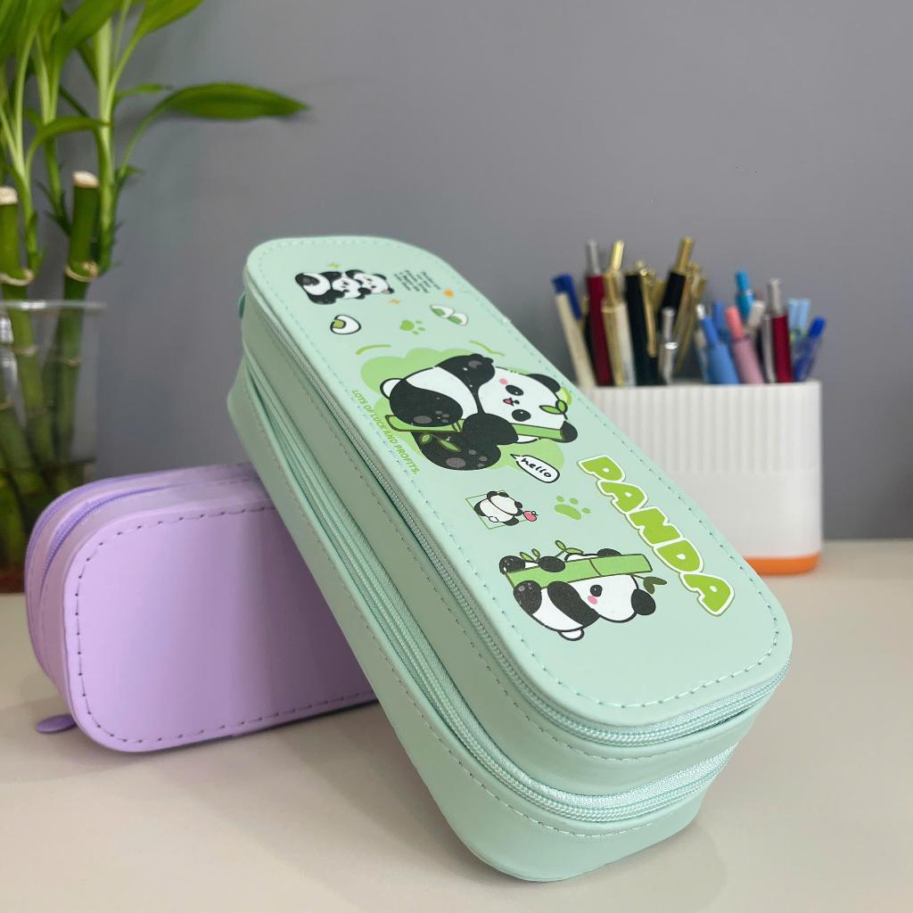 SET Hộp Bút 2 Tầng, Da PU Cao Cấp, tiện lợi, Dành Cho HS Cấp 1-2 Nhiều Màu Sắc, Bé Trai và Bé Gái