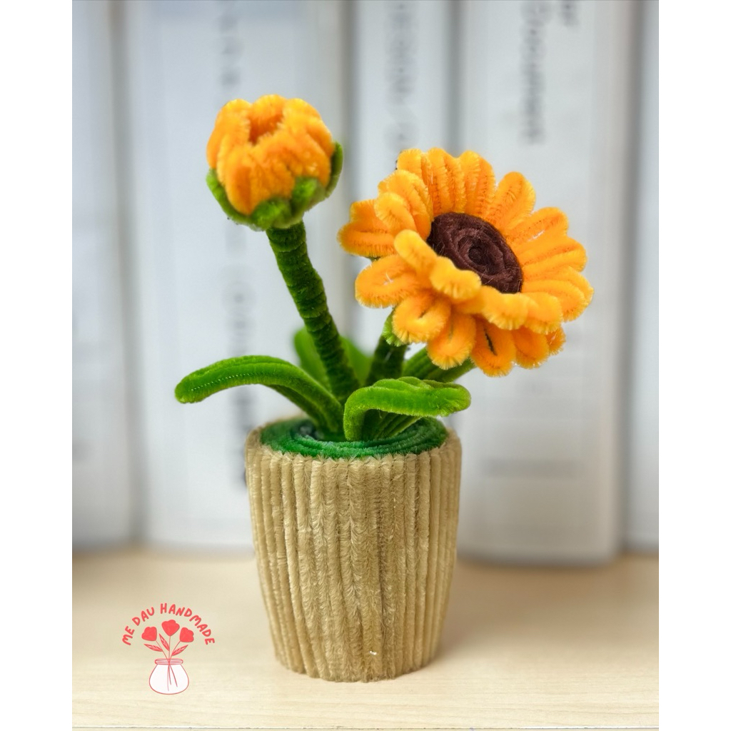 [Thành phẩm] Chậu Hoa Kẽm Nhung mini Thủ công Handmade - Làm Quà tặng - Decor Trang trí nhà cửa, bàn học, bàn làm việc