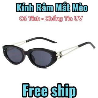 Kính Mắt Mèo Cao Cấp Kiểu Hàn Quốc, Gọng Kim Loại, Chống Tia UV 400