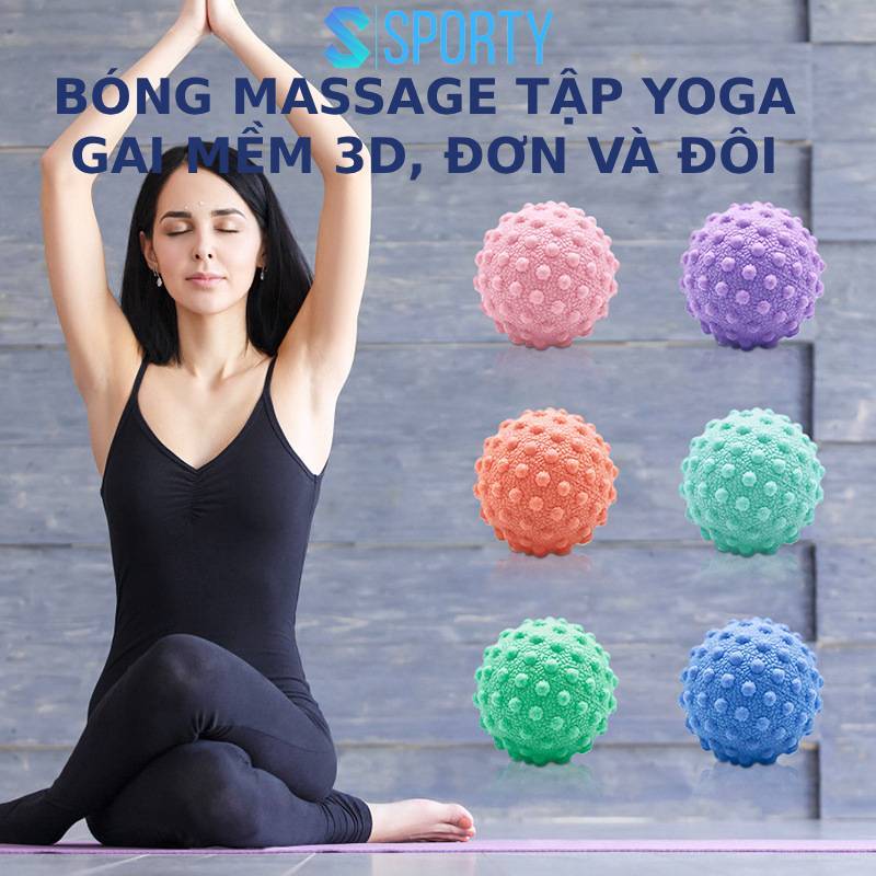 Bóng massage 3D silicon cao cấp, giúp thư giãn cơ vai, cổ, eo, lưng, bắp chân SPORTY YGB38