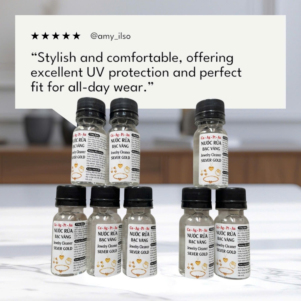 combo 8 chai nước rửa bạc trang sức các loại 15s