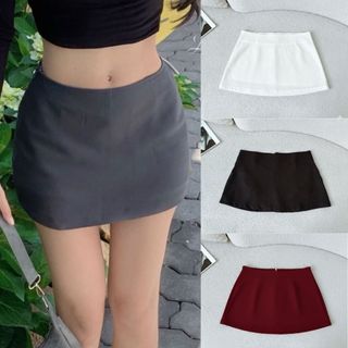 Chân váy mini nữ dáng chữ A vải kaki basic tôn dáng 3 size màu đen xám VANISA CV031